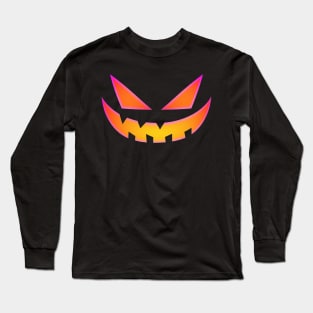 Jack O Lantern Big Smile Retro Colorful Long Sleeve T-Shirt